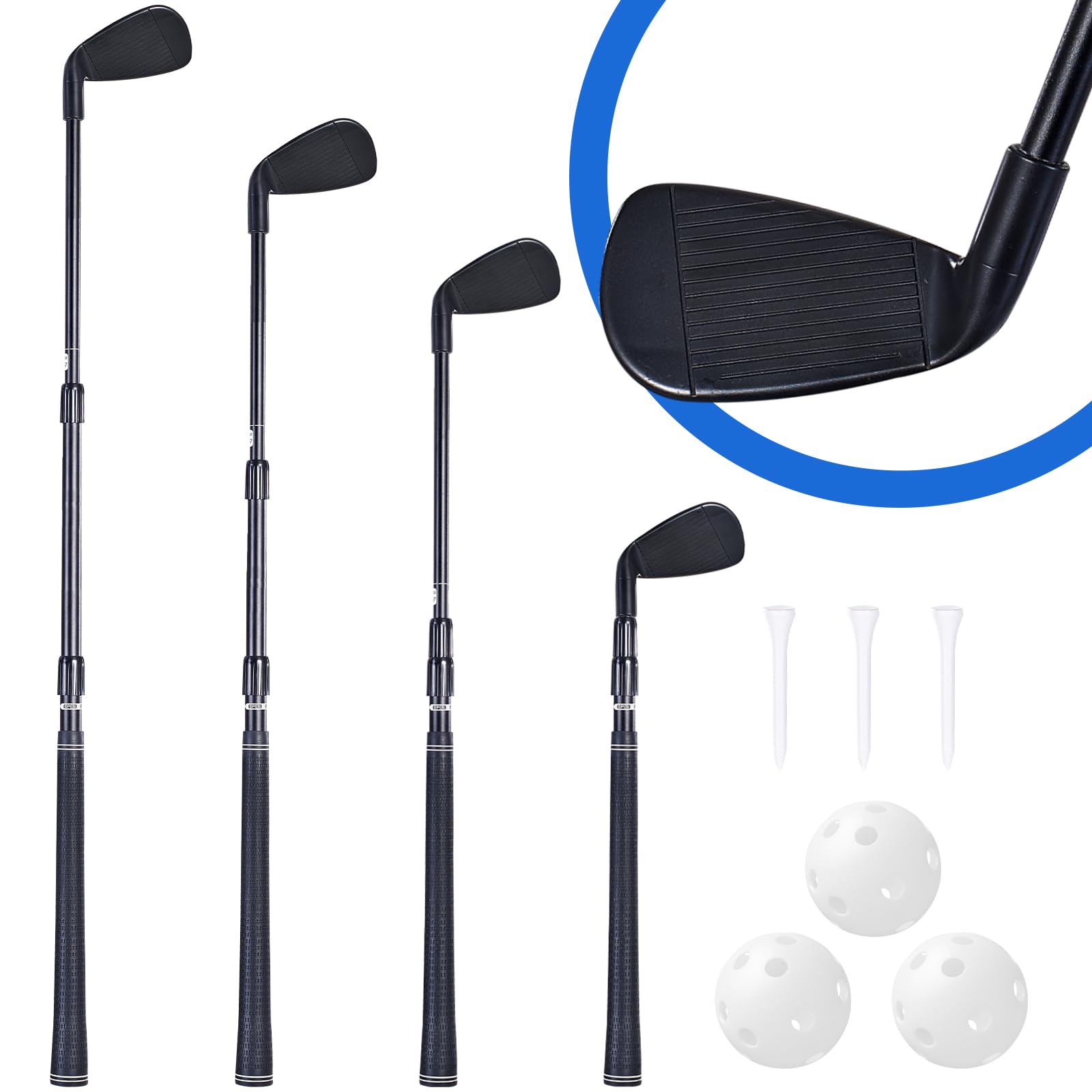 Plastic Golf Club Collapsible - Right Hand for Game & Travel, Golf Chiper Game Club for Junior, Adults Indoor Outdoor Golf Training Bucket Pong Velcro