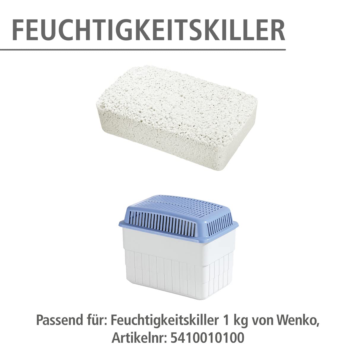 WENKO Feuchtigkeitskiller 1 kg Nachfüllpack 6er Set aus Calciumchlorid Weiß
