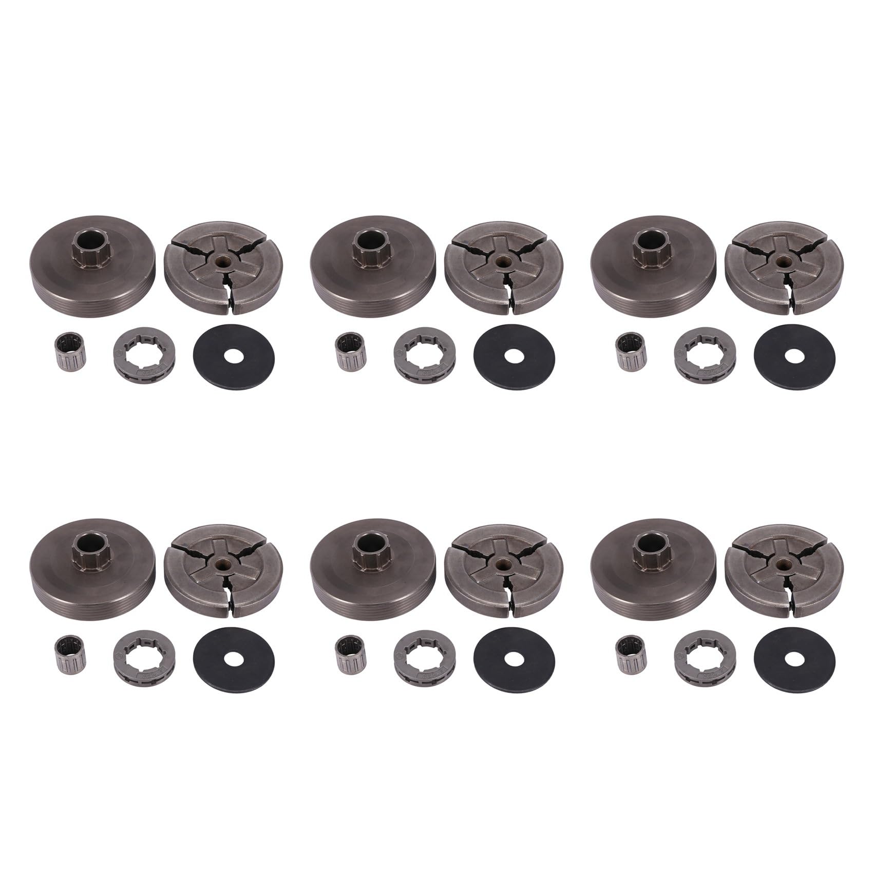 Jnchdghwa Silver Gray 6X Clutch Drum & Clutch & Sprocket Rim & Needle Bearing Fit For Chinese Chainsaw 4500 5200 5800