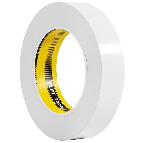 LLPT Cinta de carpintería blanca de doble cara de 1 pulgada x 60 pies para mecanizado CNC, plantillas de madera extraíbles, sin residuos, adhesivos