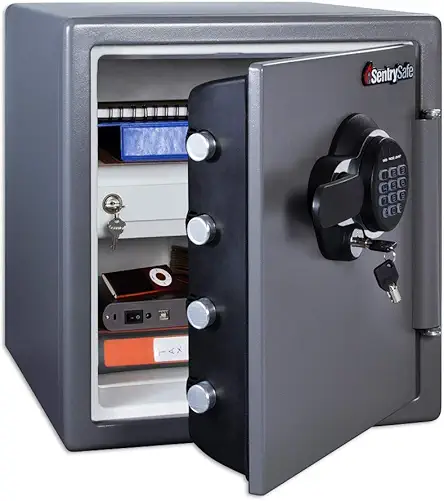 SentrySafe 1.23 cu ft Waterproof Fireproof Digital Safe, Gun Metal Gray, 17.8x16.3x19.3 in.