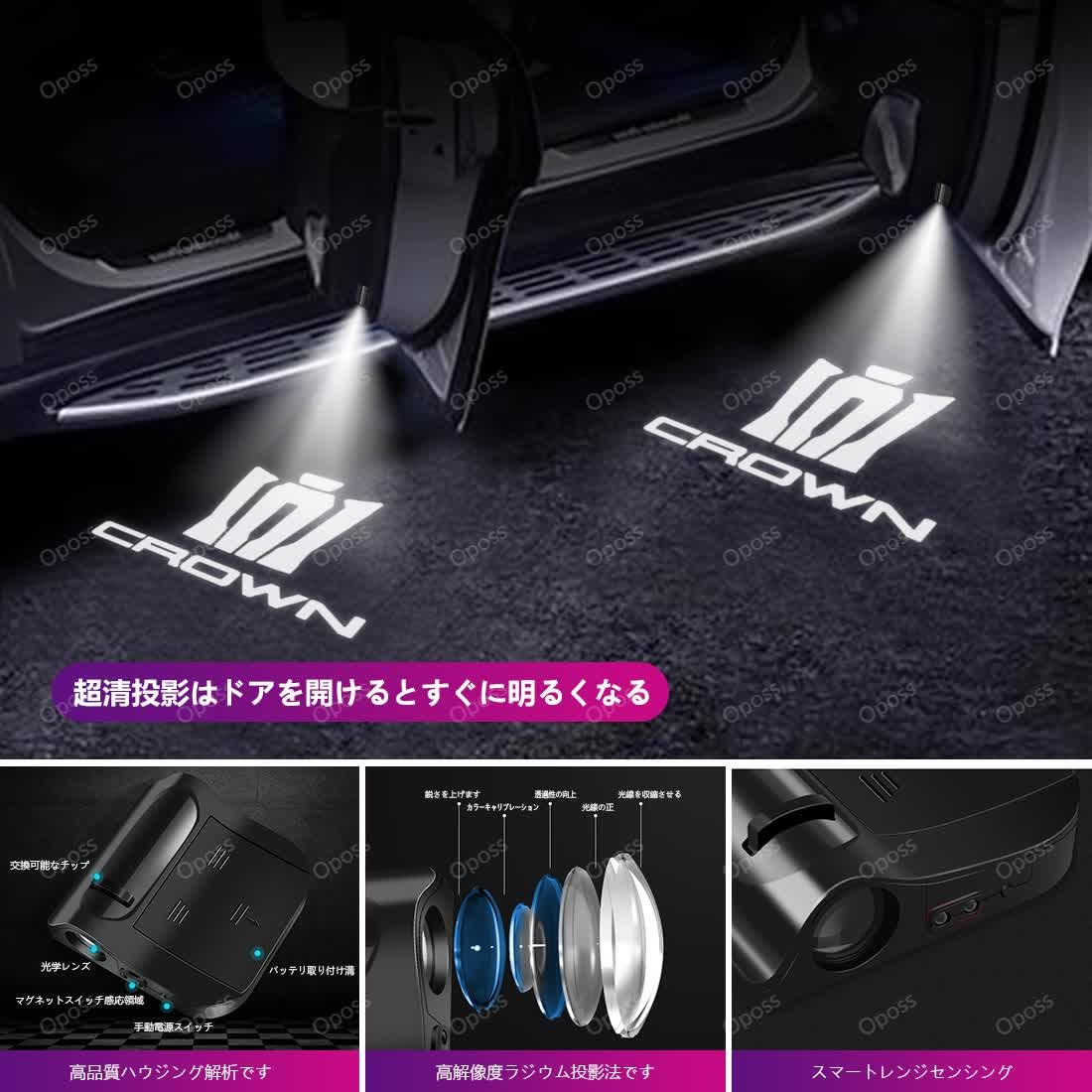 Amazon.co.jp: テスラ 車ドアウェルカムライト 車用ドアランプ LEDロゴ