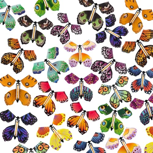 Shindel 26PCS Wind Up Butterfly Toys, Magic Flying Butterfly Surprise