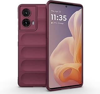 جراب موبايل جلوبال ماجيك شيلد من البولي يوريثين الحراري والسيليكون مضاد للصدمات لموبايل موتو G85 من انبلاك، لون أحمر ويند