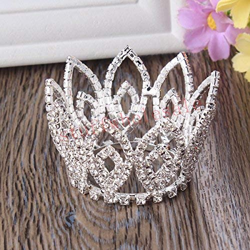 Stuffwholesale Girl Bun Tiara Crystal Rhinestone Mini Crown Party Pageant Headwear