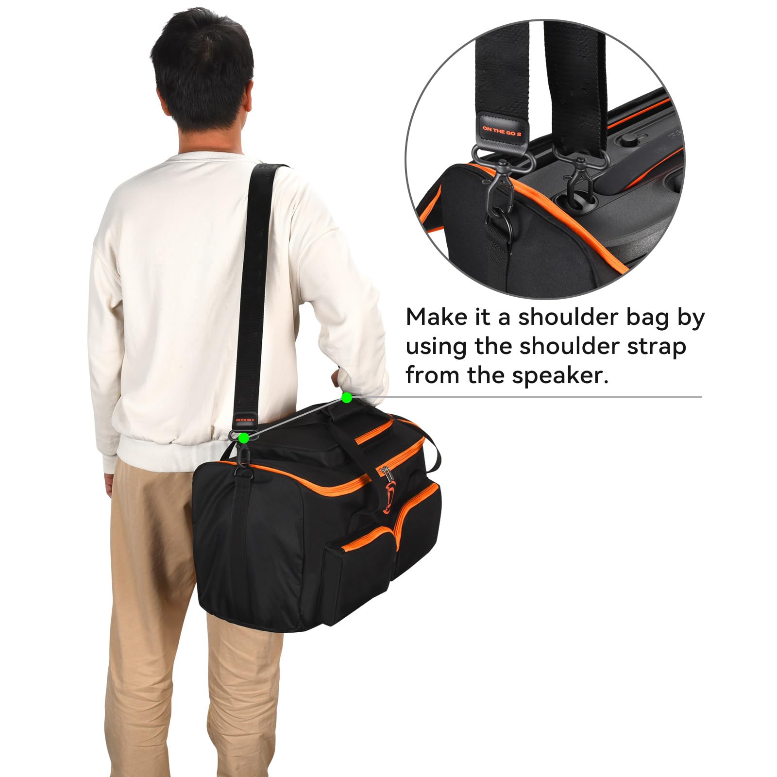 Custodia portatile con scomparti per viaggi, 2 auditorium, ergonomica, facile da trasportare, copertura antiurto