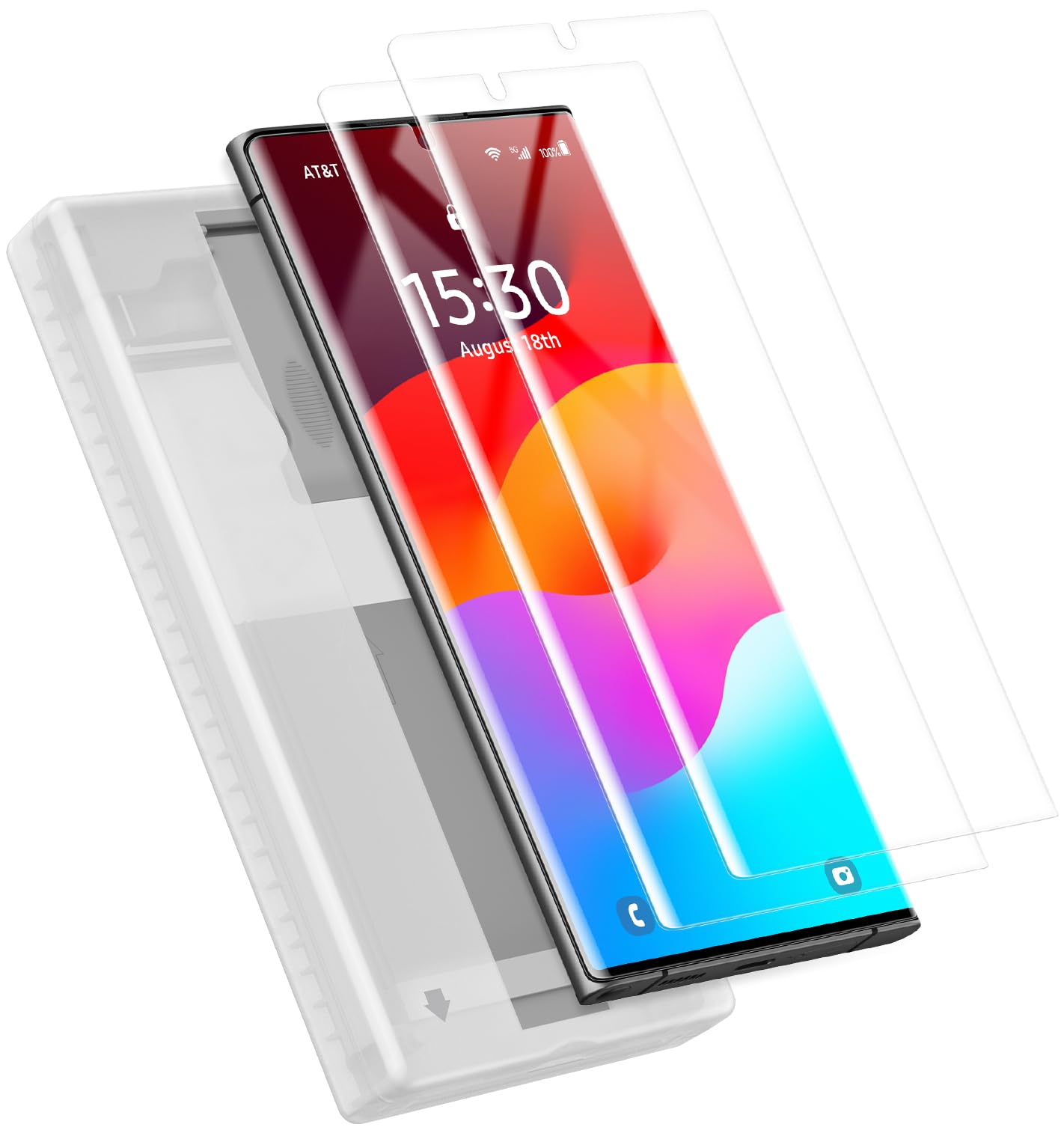 2 Pack for Samsung Galaxy S23/S22 Ultra 6.8" Screen Protector-PET Film [Not Glass] Auto-Alignment Kit, Anti-Glare, Anti-Fingerprint, Easy Installation, Case Friendly Film