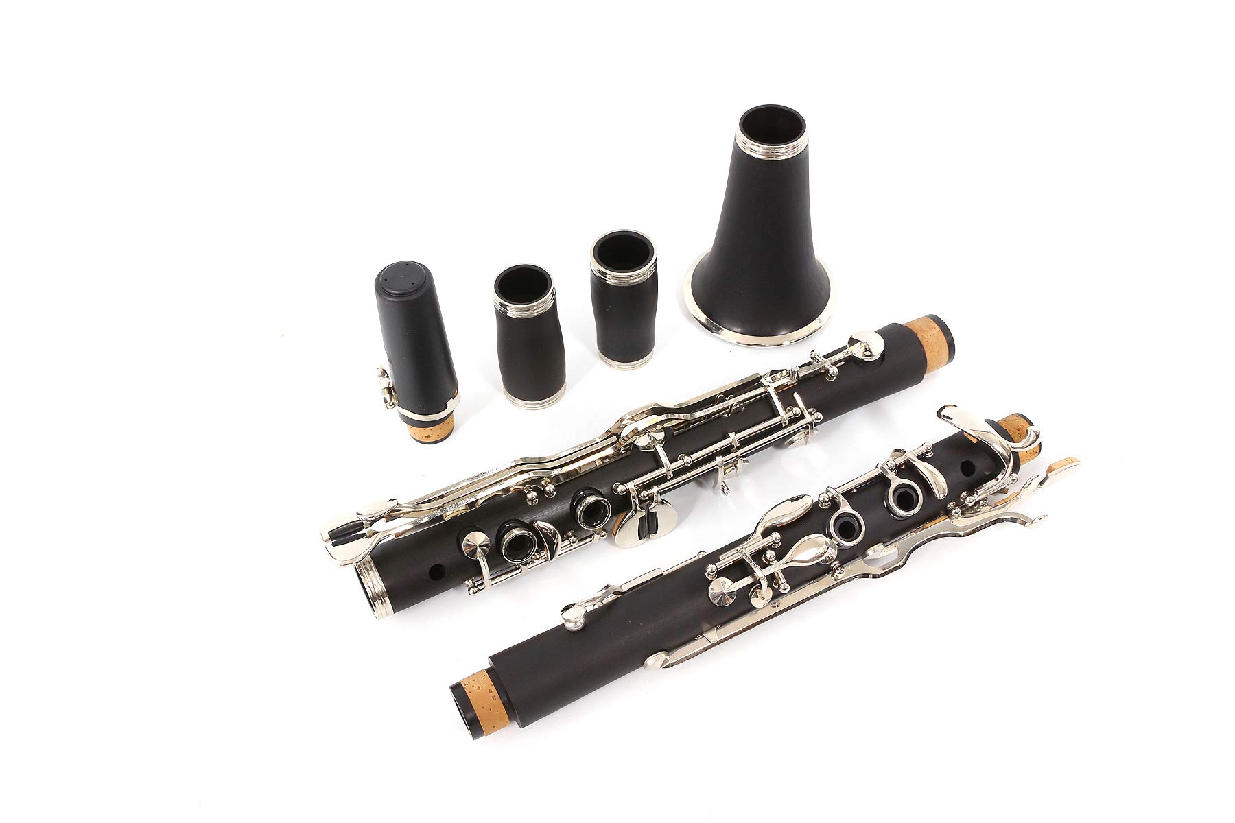 Yinfente Professionelle Klarinette, Ebonit-Holz, G-Schlüssel, flache Klarinette, 2 Fässer mit Etui, Tuch, Schilfzubehör (G-Key)