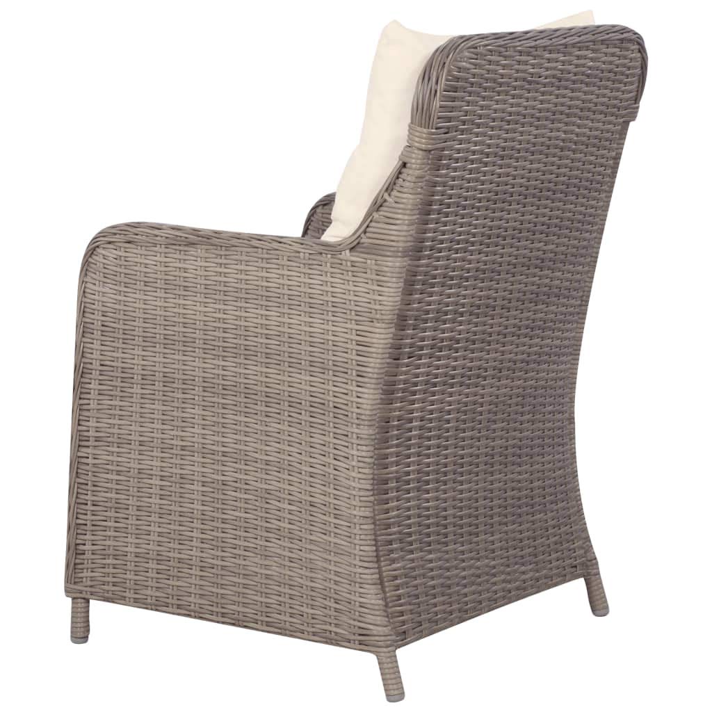vidaXL 2X Sillones de Jardín Ratán Sintético Marrón y Crema Mobiliario Terraza