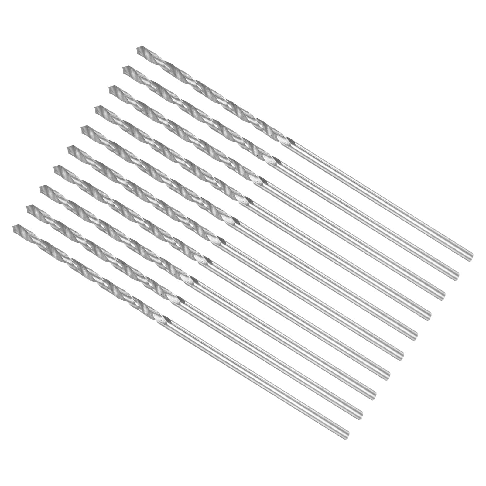 CoCud Micro Drill Bits, 1.05mm Drill Diameter 42mm Total Length, 6542 High Speed Steel Fully Ground Twist Drill Bit - (Applications: for Copper Metal Wood), 10-Pieces