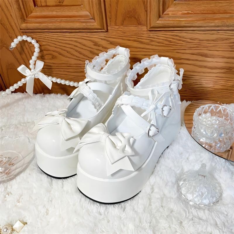 Emo Shoes Mary Janes Y2K Retro Rave Grunge Doll Shoes for Women Preppy Teen Girls - Goth Non Slip Kawaii Elegant Cute Core Comfortable Walking Birthday Gifts Rococo Lolita Back to School Party3