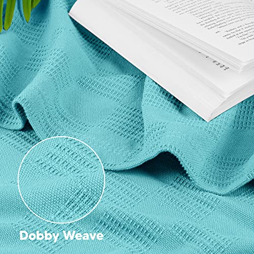 Image of Utopia Bedding 100% Cotton Thermal Blanket Mint Twin, 90x72 Inches