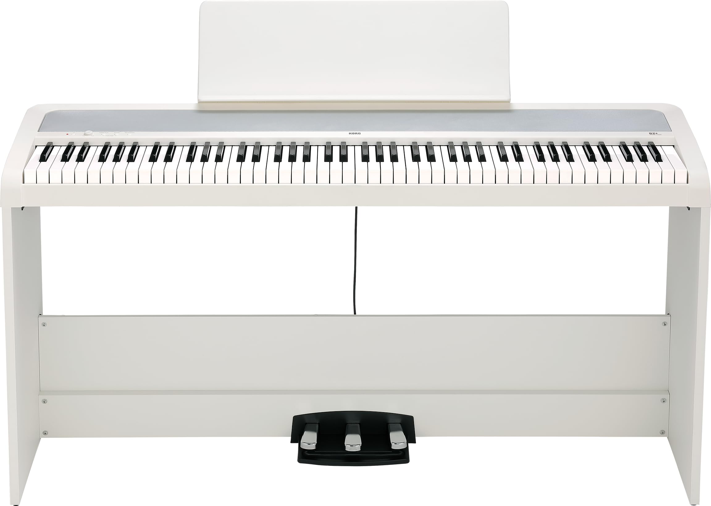 Korg B2+SP - 88 Weighted Key Digital Piano with Stand and Pedals - White