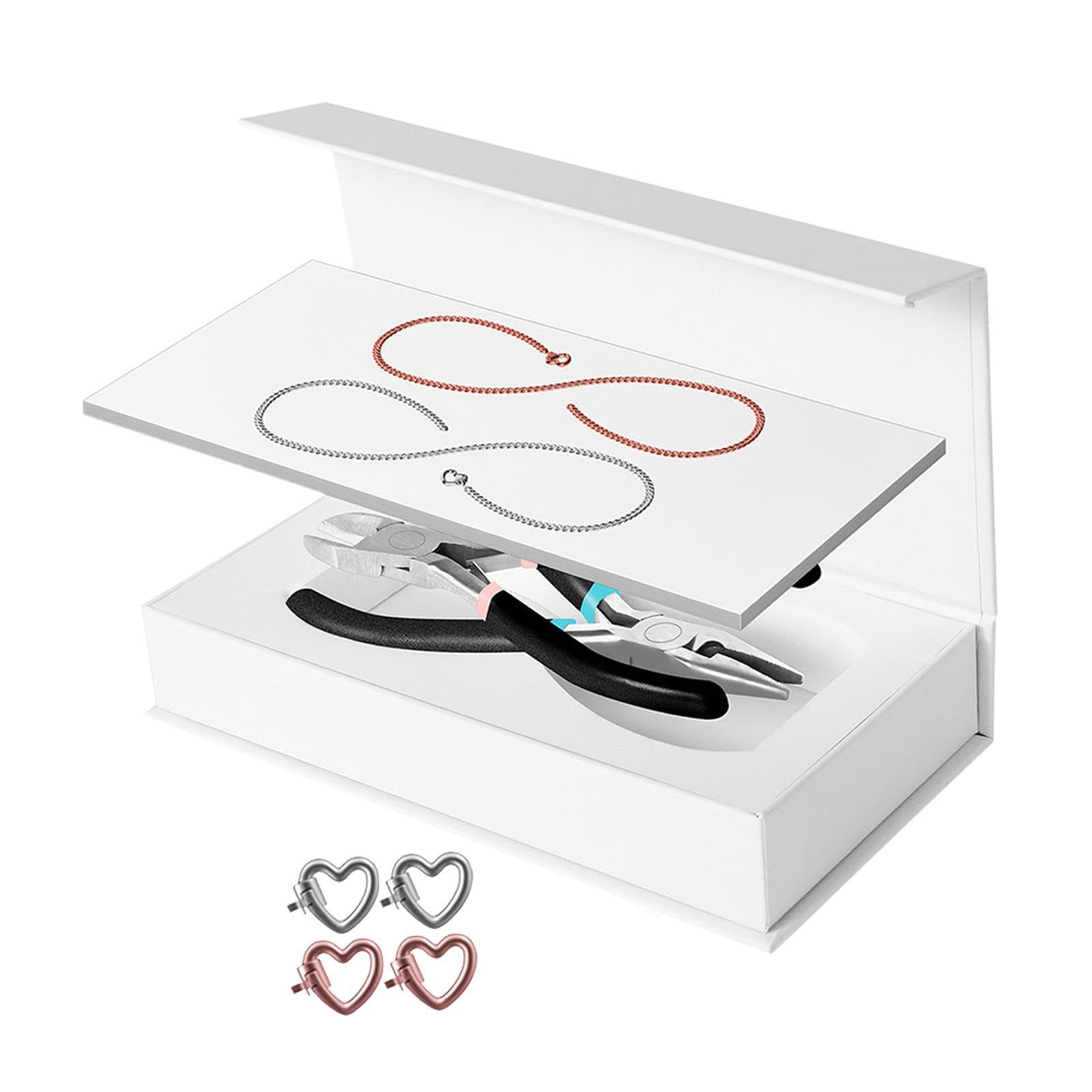 Set di braccialetti permanenti per coppie, kit per la creazione di gioielli, serate romantiche, anniversari, idea regalo premurosa, kit per, 1 Argento 1 Oro Rosa, Lunghezza della catena: 23