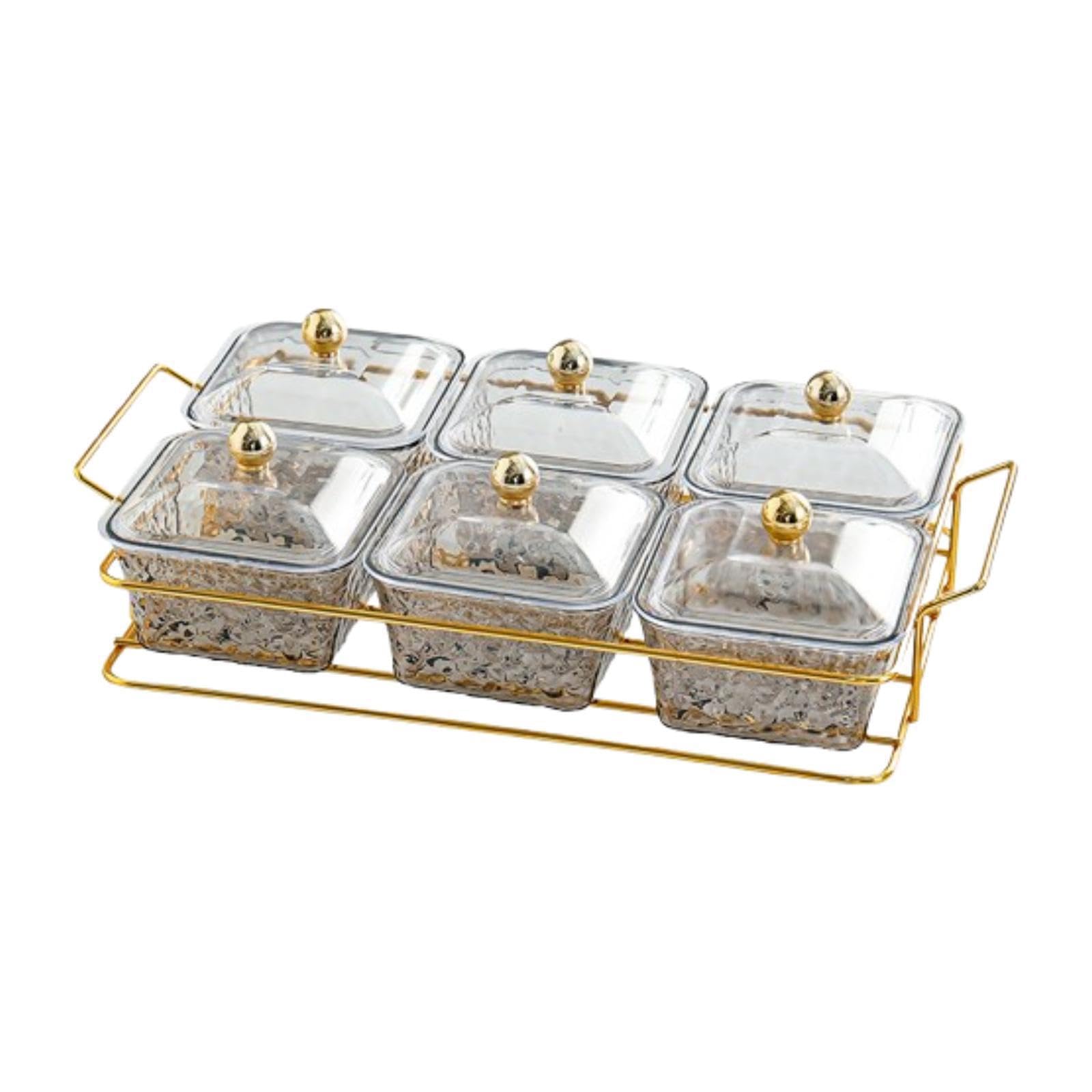 PIXZCSA Dried Fruit Plate Serving Container Candy Nut Tray With Lid Organizing Snacks At Events Nut And Candy Serving Tray With Multi Compartment Can Be