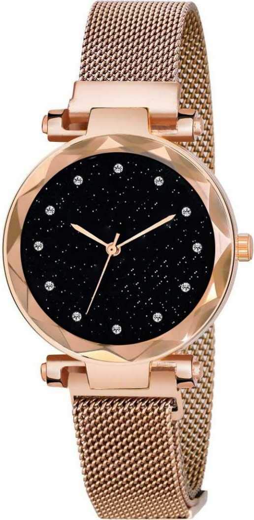 Avicii Dress Analogue Girls Watch(Black Dial Gold Colored Strap) (B08GX2BZWC) Amazon Price History, Amazon Price Tracker