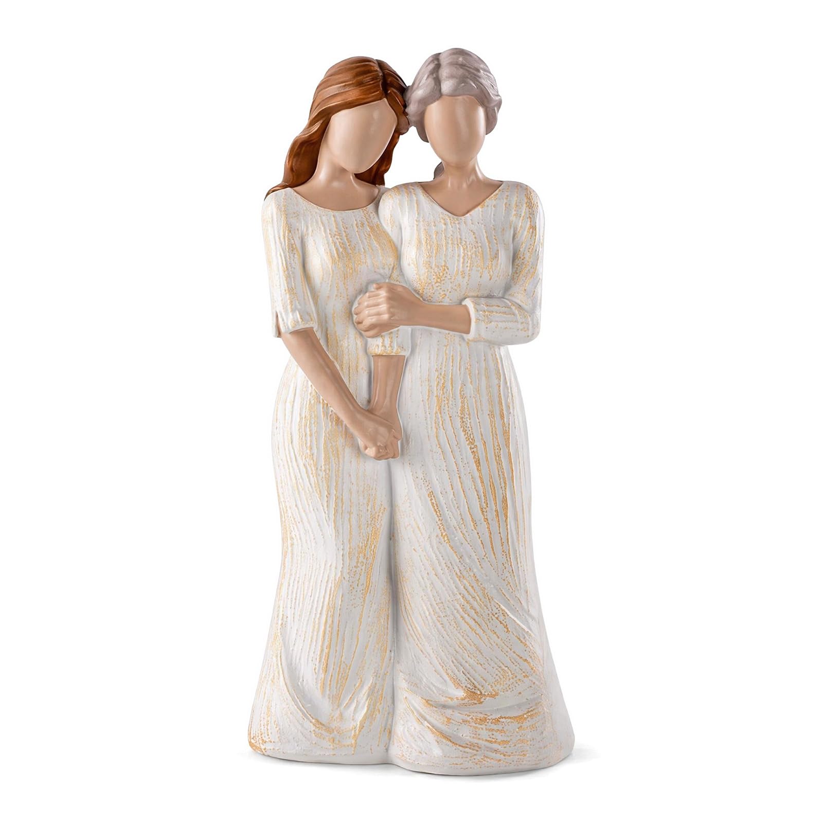 Sunhoray Mother Daughter Figurine, Hand-Painted Resin Hug Home Decor Statue