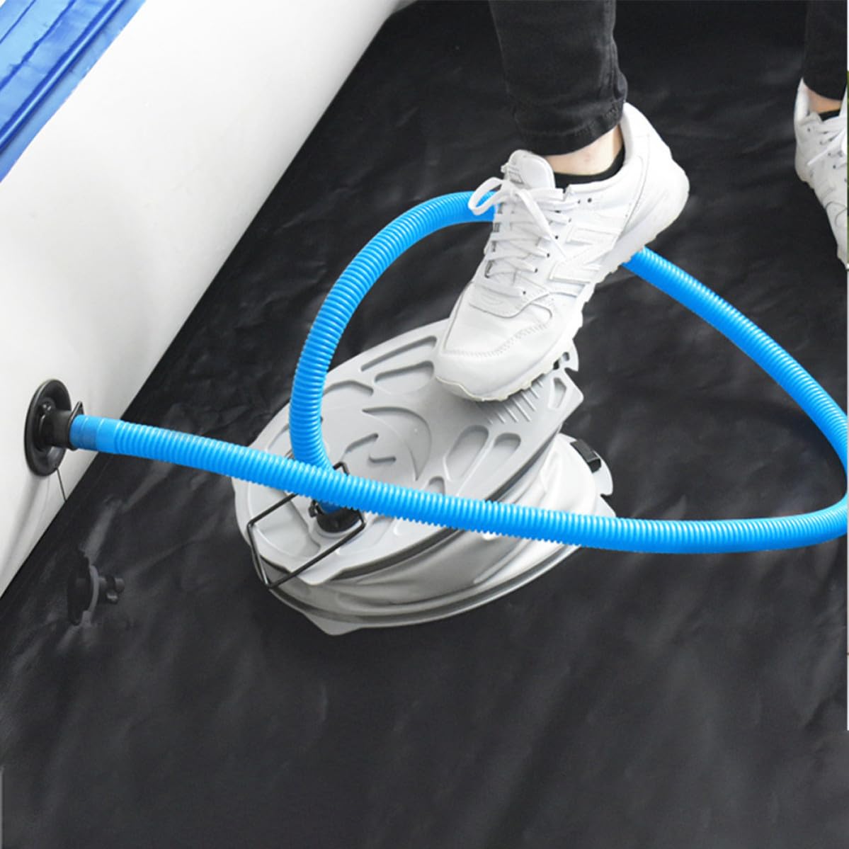 Bomba de Aire de Pie 23cm, Inflador Multiusos de Cuero