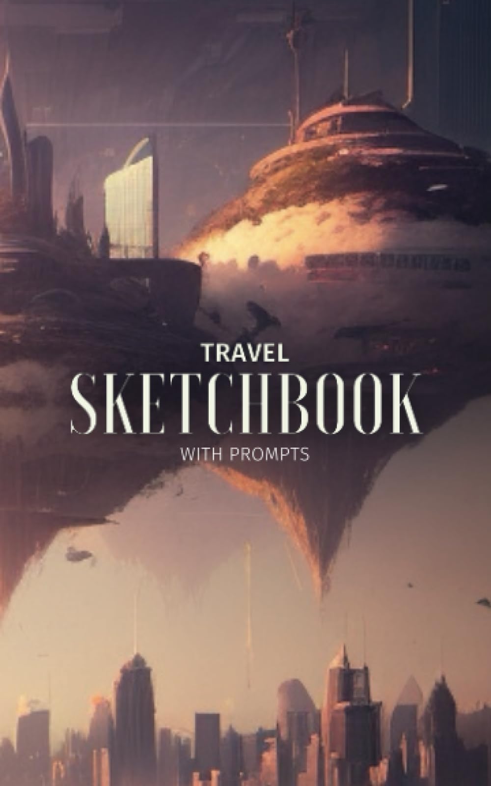 Paperback Travel Sketchbook Floating Islands Cover Art: Artist Sketchbook with Art-Prompts for Creative Exploration - Travel-Sized 5 x 8 Inch Artbook with 150+ Prompts