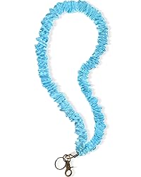 Geyoga Teacher Scrunchie Lanyards for ID Badges Keys Cute Neck Stretchy Lanyards Retractable Keychain Holder for Women Ladies