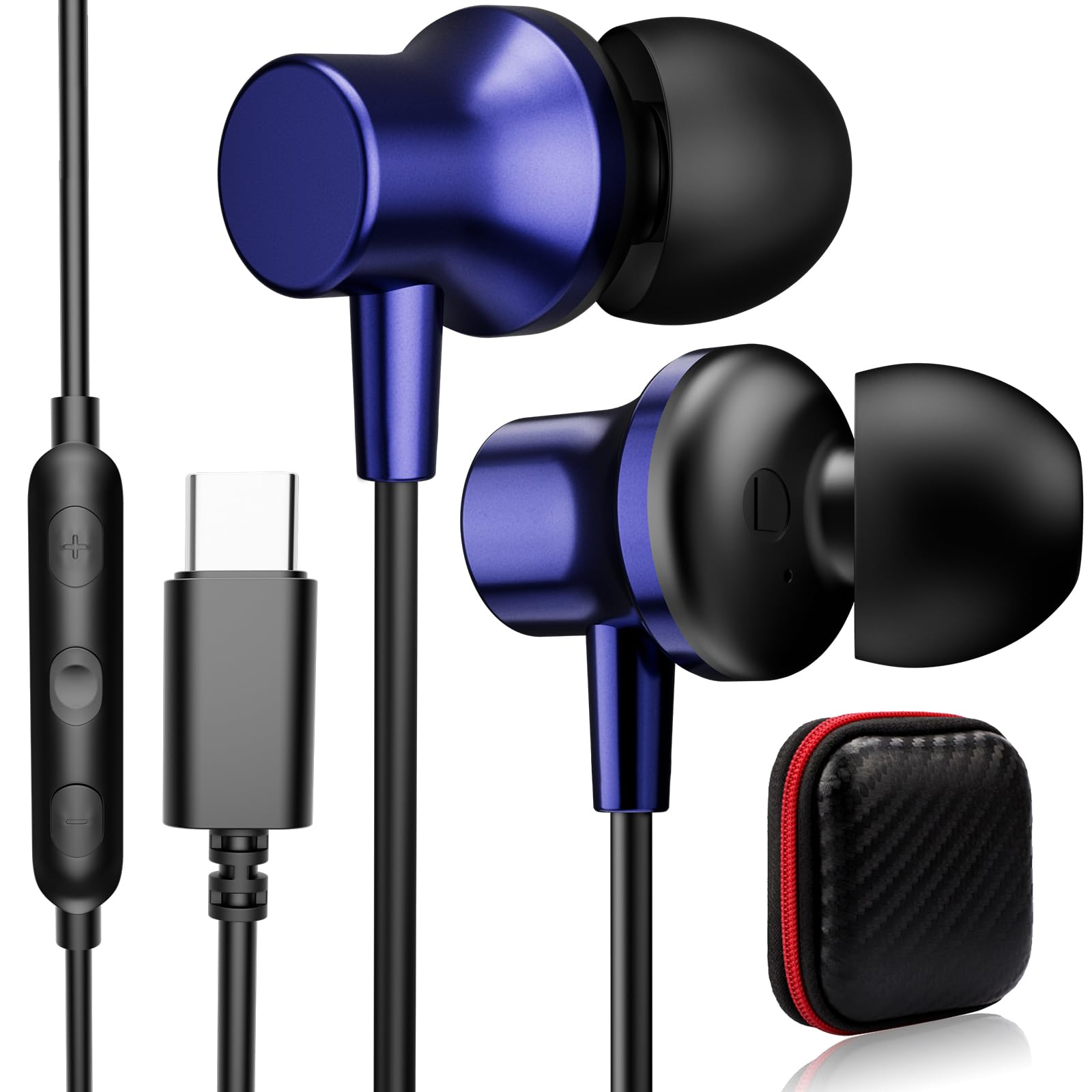 ACAGET Wired Type C Earphones for Samsung Galaxy S26 S25 S24 Ultra S23 Plus | USB C Headphone with Mic Magnetic Noise Isolation HiFi Stereo in Ear Earbuds for iPhone 17 16 15 Pro Max/Galaxy A37 A57 A56-image-2