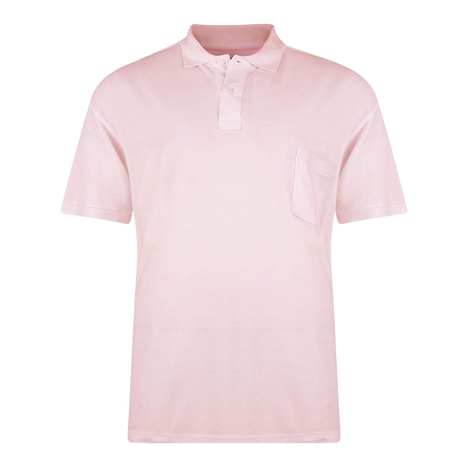 Kam Poly Cotton Soft Fabric Plain Basic Polo Shirt in 8 Colors, Size 2XL to 8XL Pink