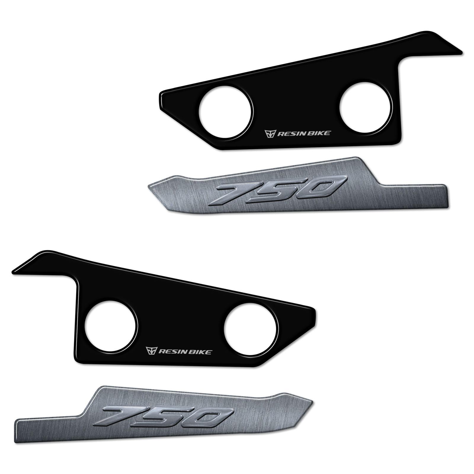 Resin Bike Adhesivos de Moto Compatibles con Honda Forza 750 2021-2026. Protector de Talón Contre Choques y Arañazos. Par de Pegatinas 3D Resinadas Talonera Moto Made in Italy