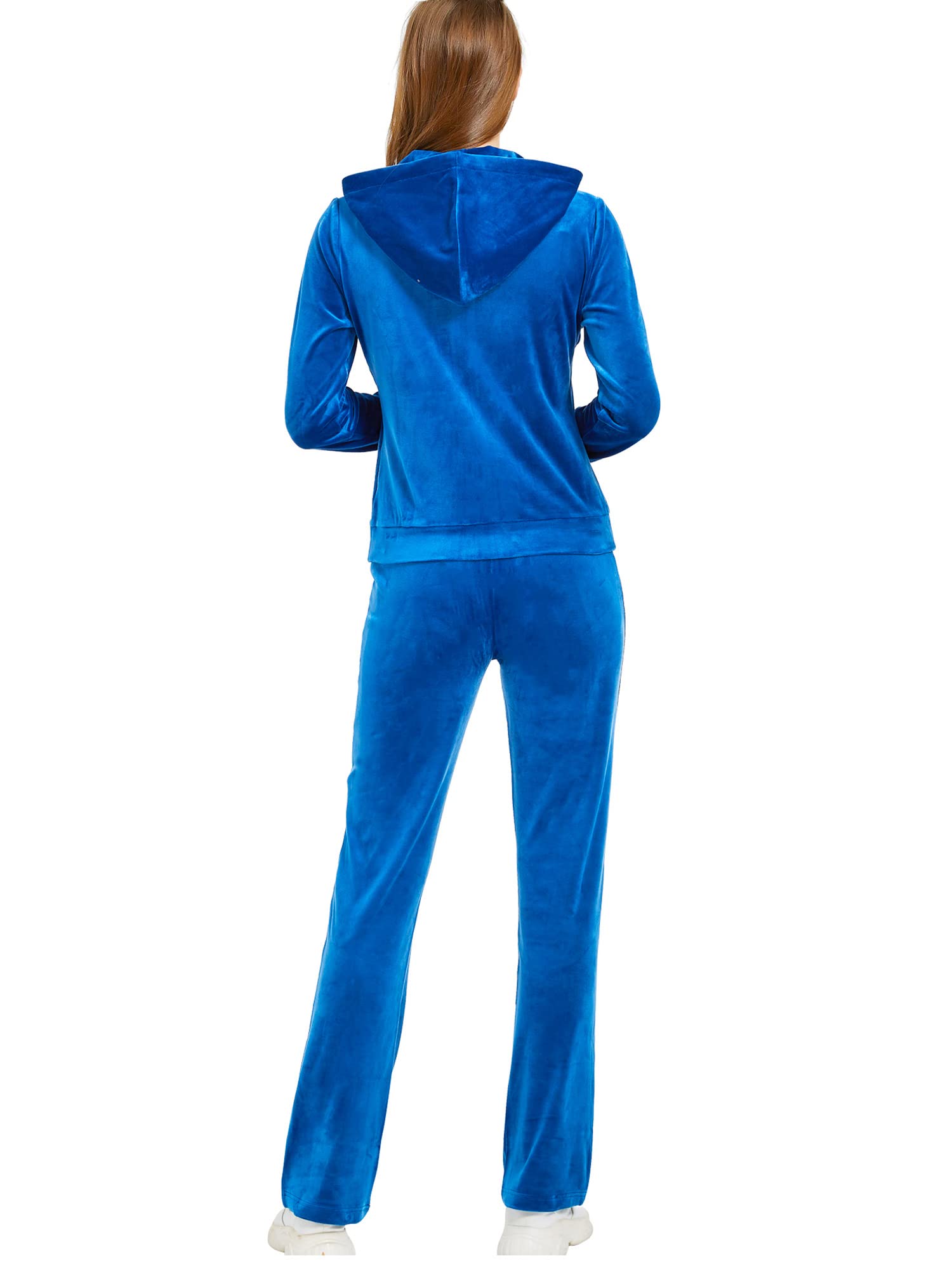 Woolicity Conjunto Chándal para Mujer Terciopelo Conjuntos Deportivos Chaquetas Sudadera con Cremallera y Pantalones Trajes de 2 Piezas