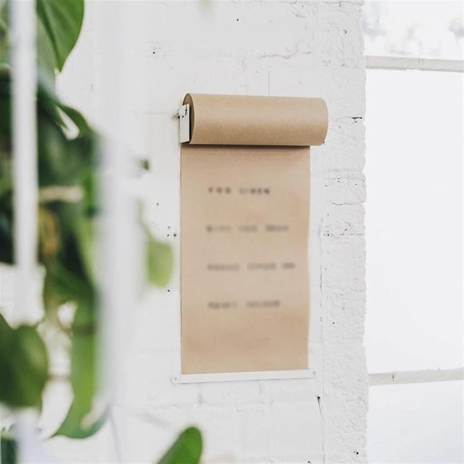 Support rouleau de papier kraft mural blanc 48 pouces avec coupe-papier pour dessin et atelier