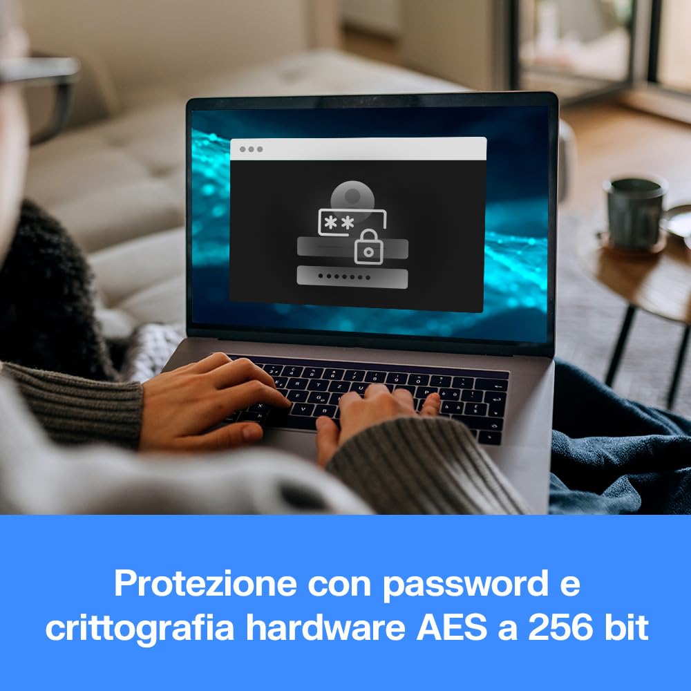 WD 2TB My Passport Ultra Hard Disk Esterno Portatile, USB-C, USB 3.2 Gen 1/USB 3.0, Protezion con password, Software per la gestion e il backup, Formatto per Windows, Blu Notte