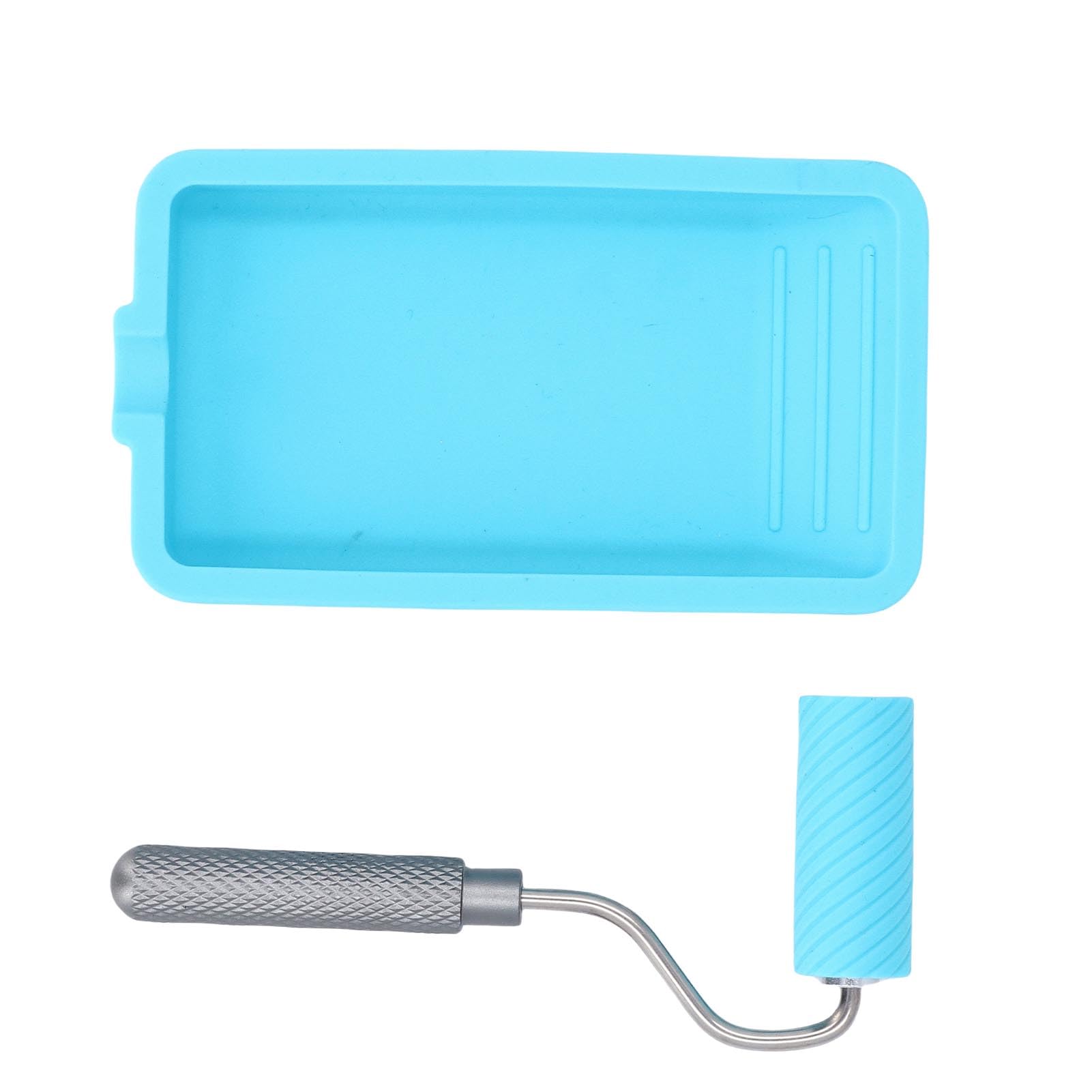 Wiederverwendbarer Farbroller mit Pinsel, weiche Latexrollen für Holzprojekte, Sila-Kleberroller & Pinsel-Set, perfekt für Heimwerker & Basteln