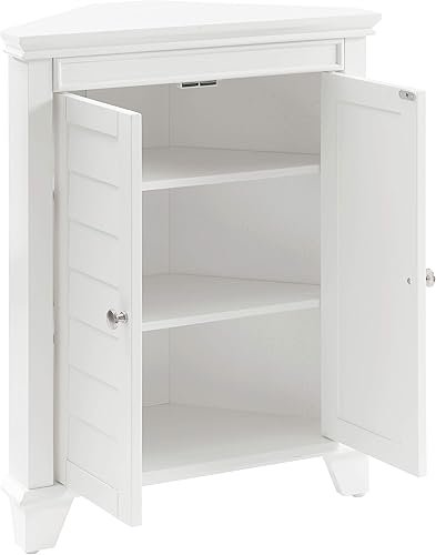 Miniatura 5 de Crosley Furniture Lydia - Armario de almacenamiento esquinero y organizador de baño con estantes, color blanco