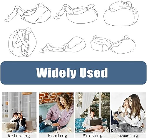 Miniatura 5 de Morbuy Funda para silla puff para niños y adultos (sin relleno), funda suave para sofá cama, lavable, para sala de estar, interior, exterior (27.6 x