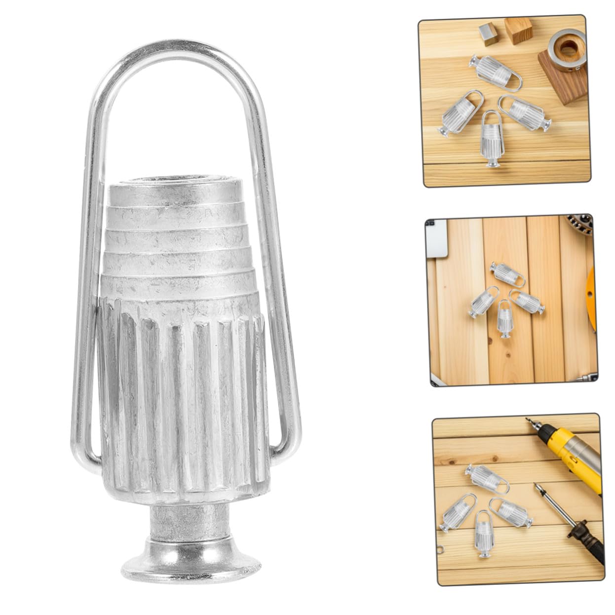5 Stück-Pack Wäscheleinenspanner aus Aluminiumlegierung für Seilsets | Silber, für Kleidung und Bettlaken, Leicht und Kompakt, für Camping und Reisen