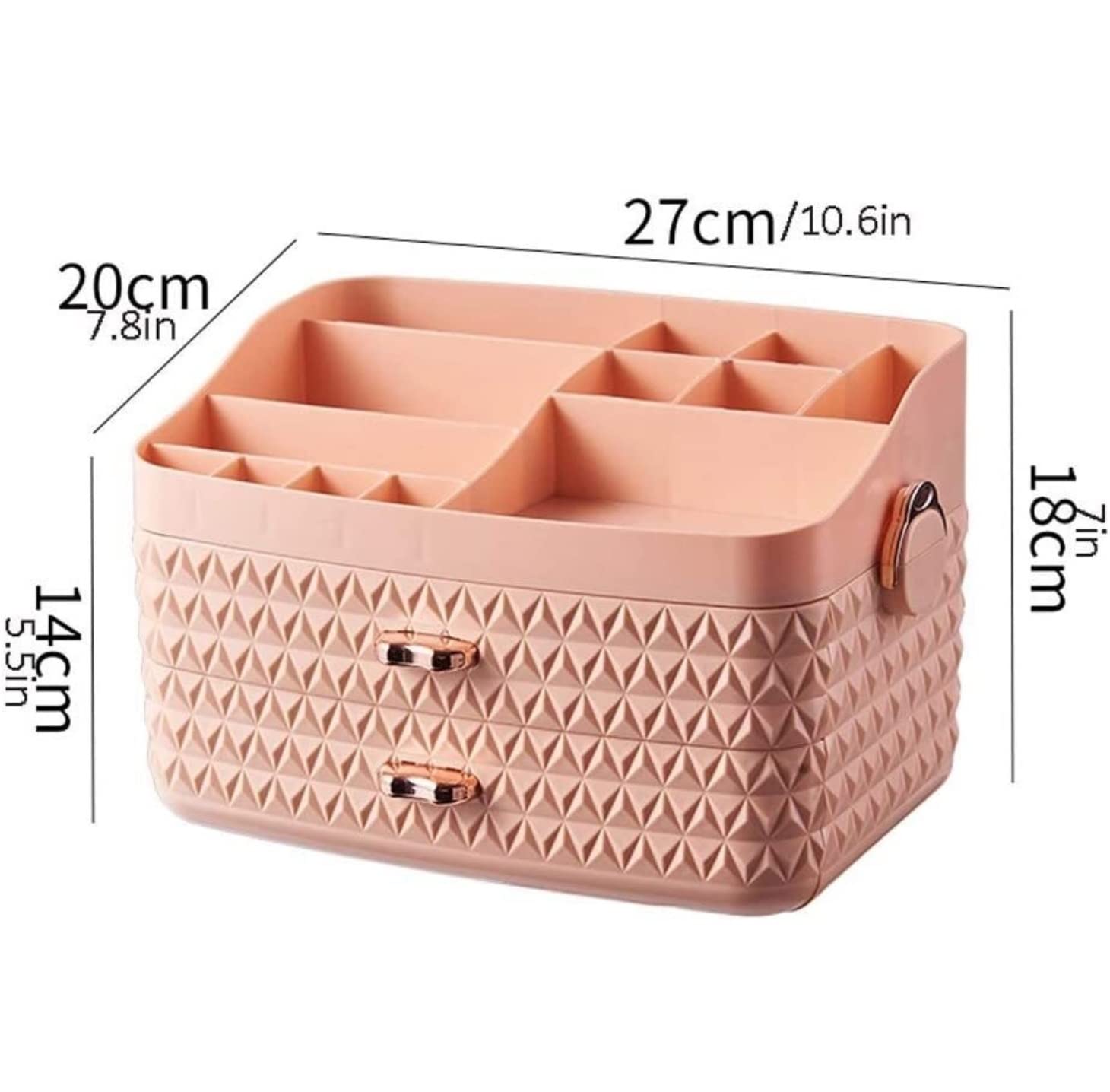 Organizer Kosmetyki Plastikowy Organizer Na Kosmetyki Do Makijażu Biżuteria Akcesoria Do Włosów Licznik Komoda Z Szufladą Organizer Makijażu Sypialni(Pink)