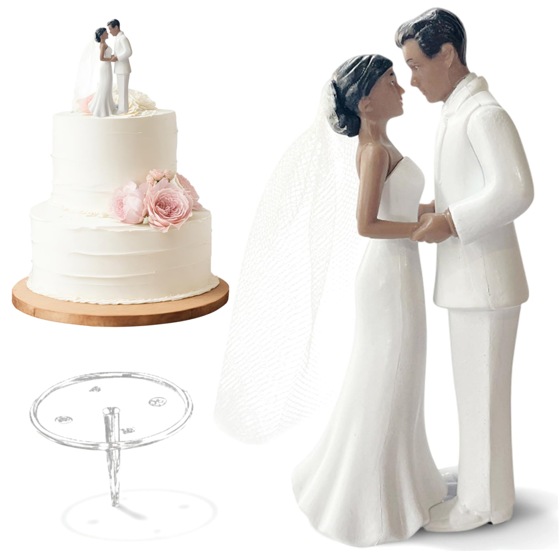 Adornos para tartas de boda blancos: el toque elegante para tu fiesta de compromiso o aniversario