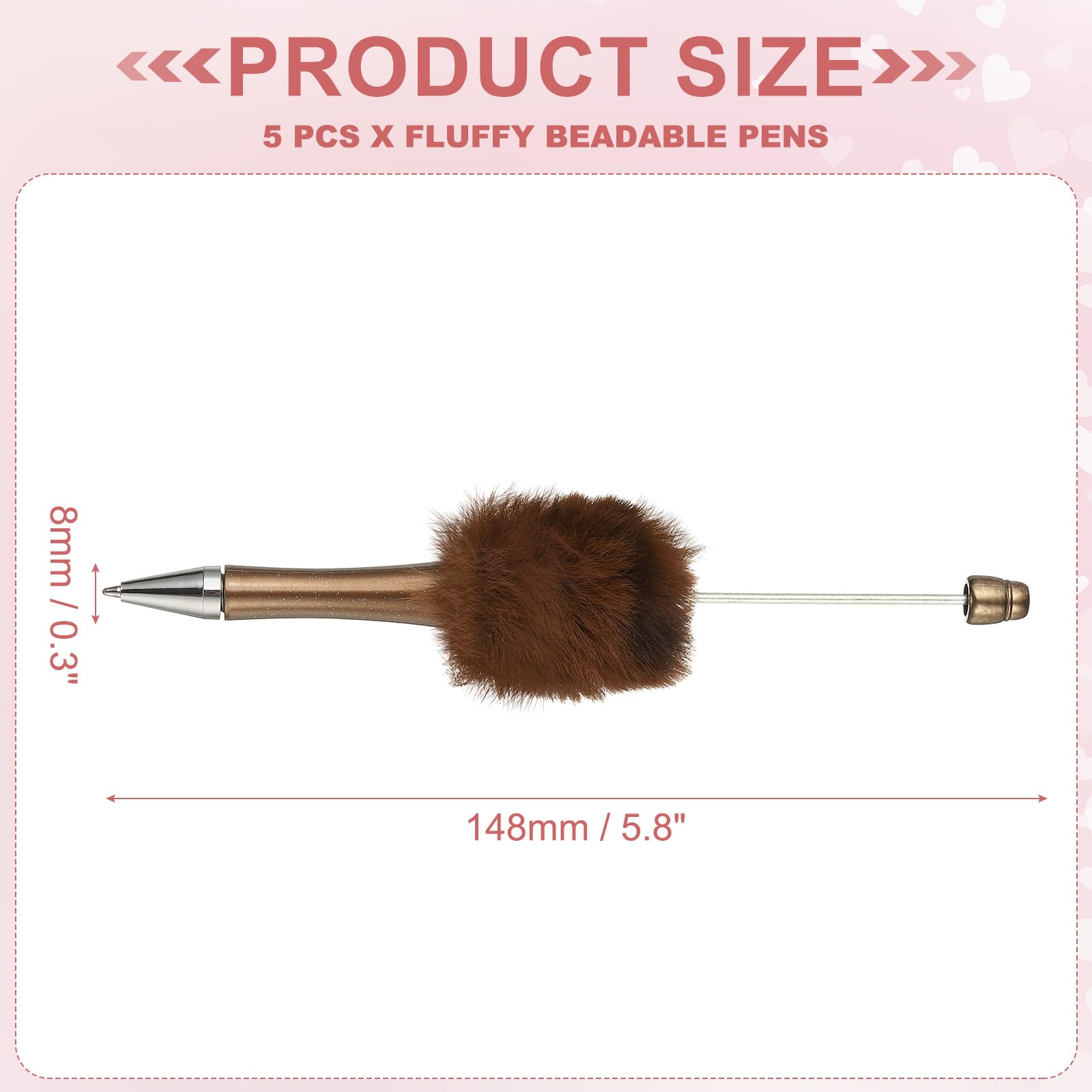 PATIKIL 5Pcs Fluffy Beadable Pens - Image 2
