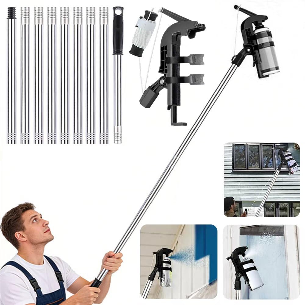 Adapter przedłużający do puszek z rozpylaczem, regulowany adapter rozpylacza dla os/pszczół, drążek natryskowy o dużym zasięgu do puszki aerozolowej, farba w sprayu (czarny/A)