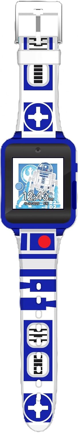 Accutime Star Wars R2D2 Digital Kid's Interactive Wrist Watch with Blue and White Band