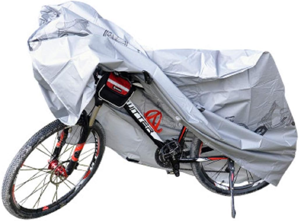 Bike Cover Waterproof Dustproof Outdoor Indoor Bicycle Covers Rain Sun UV Protection Dust Wind Proof for Mountain Road Electric Bike, One Cover Fits All, Gray