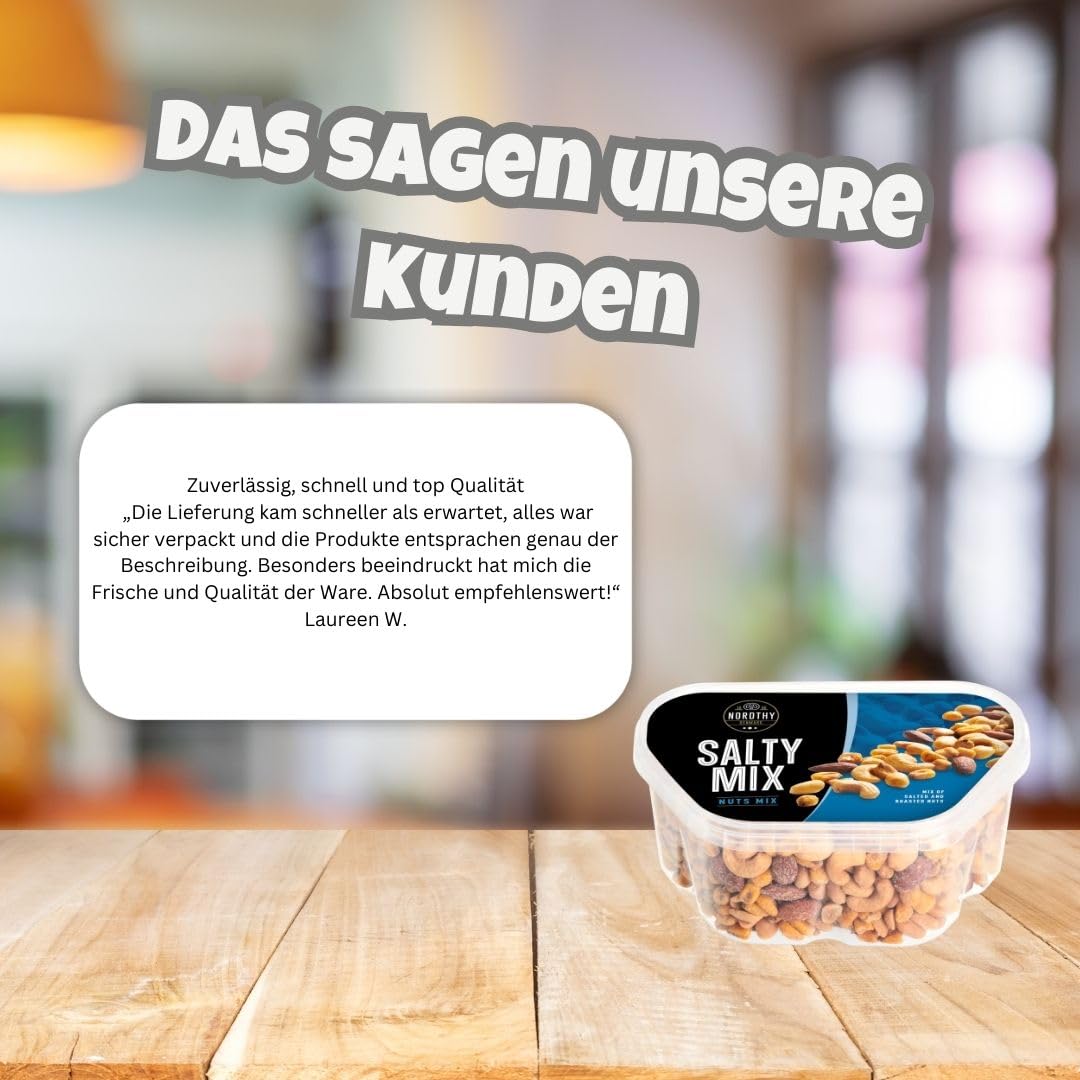 Nordthy Salty Mix 3×425 g | Herzhaft-salziger Knabbermix im Vorratspack | Knusprige Snack-Mischung zum Teilen | Party, Büro & Filmabend | insgesamt 1,275 kg