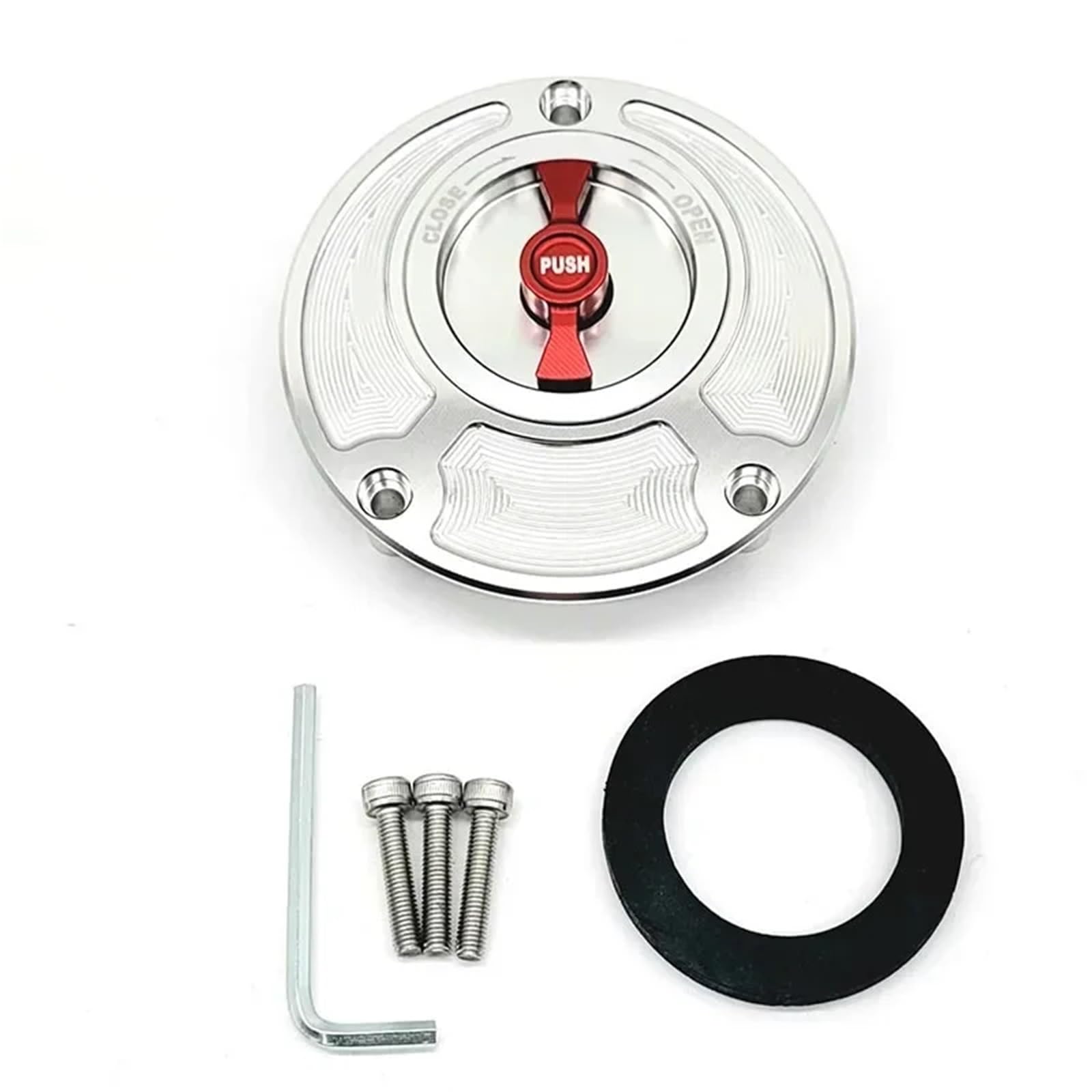 Tappo Serbatoio Coperchio Adatto per Yamaha R1 R25 R15 FZ1 FZ6 FZ6R FJR1300 Tappo serbatoio carburante per moto(Sliver and Red)