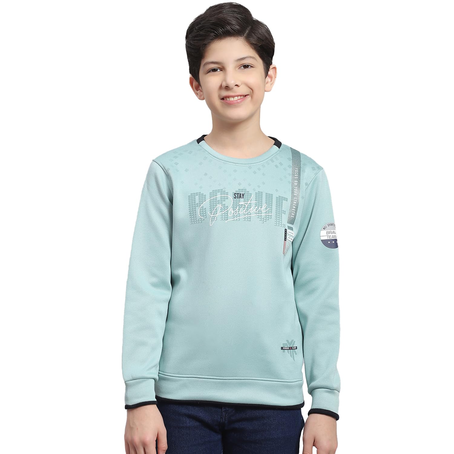 Monte Carlo Boys Grey Sweatshirt Monte Carlo Boys Printed Round
