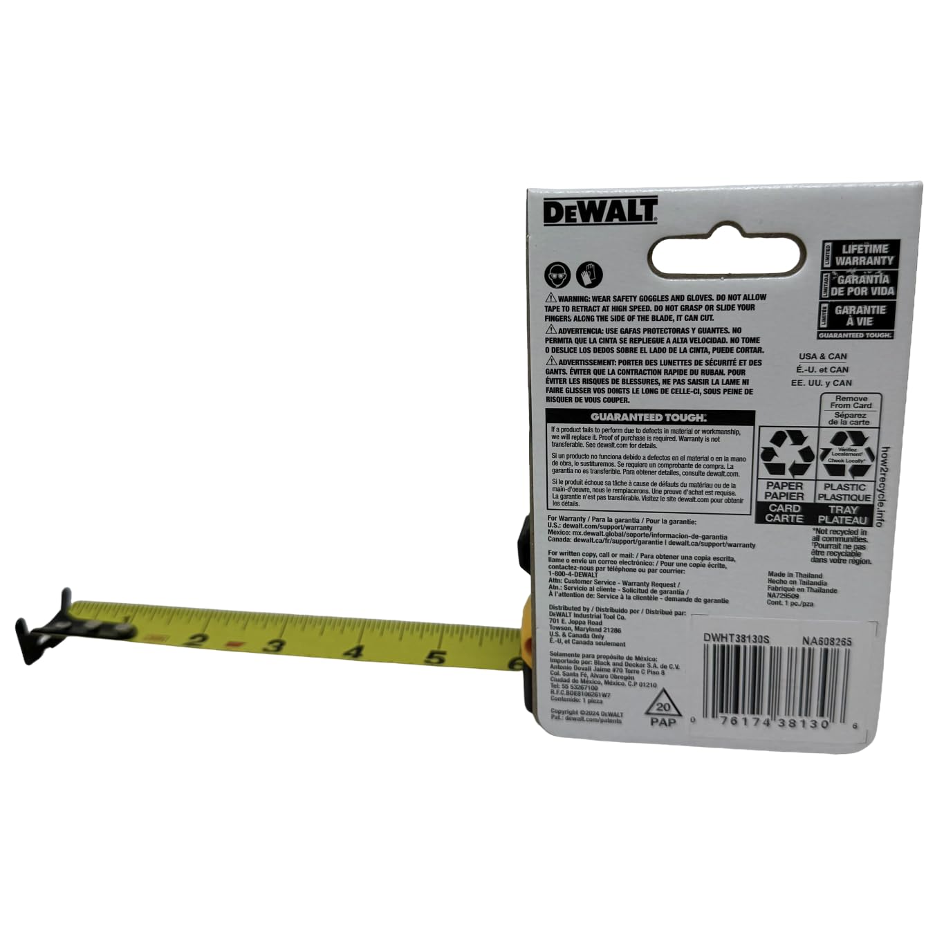 DEWALT, DWHT38130S, Atomic Compact Series, Cinta métrica de 9 m