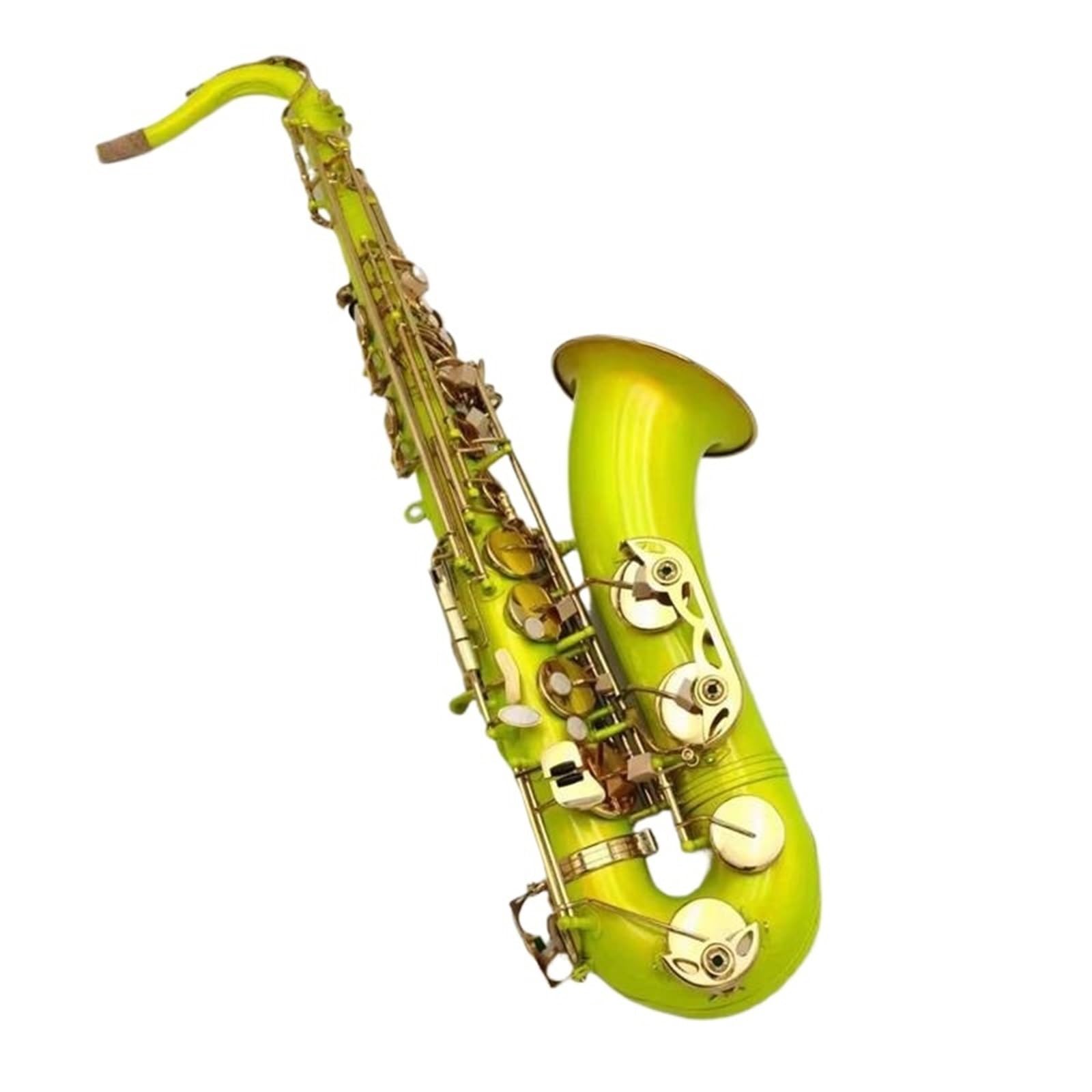 Saksofon Saksofon tenorowy złoty lakier profesjonalny saksofon tenorowy z ustnikiem na szyję stroikową (Color : Cloth bag)