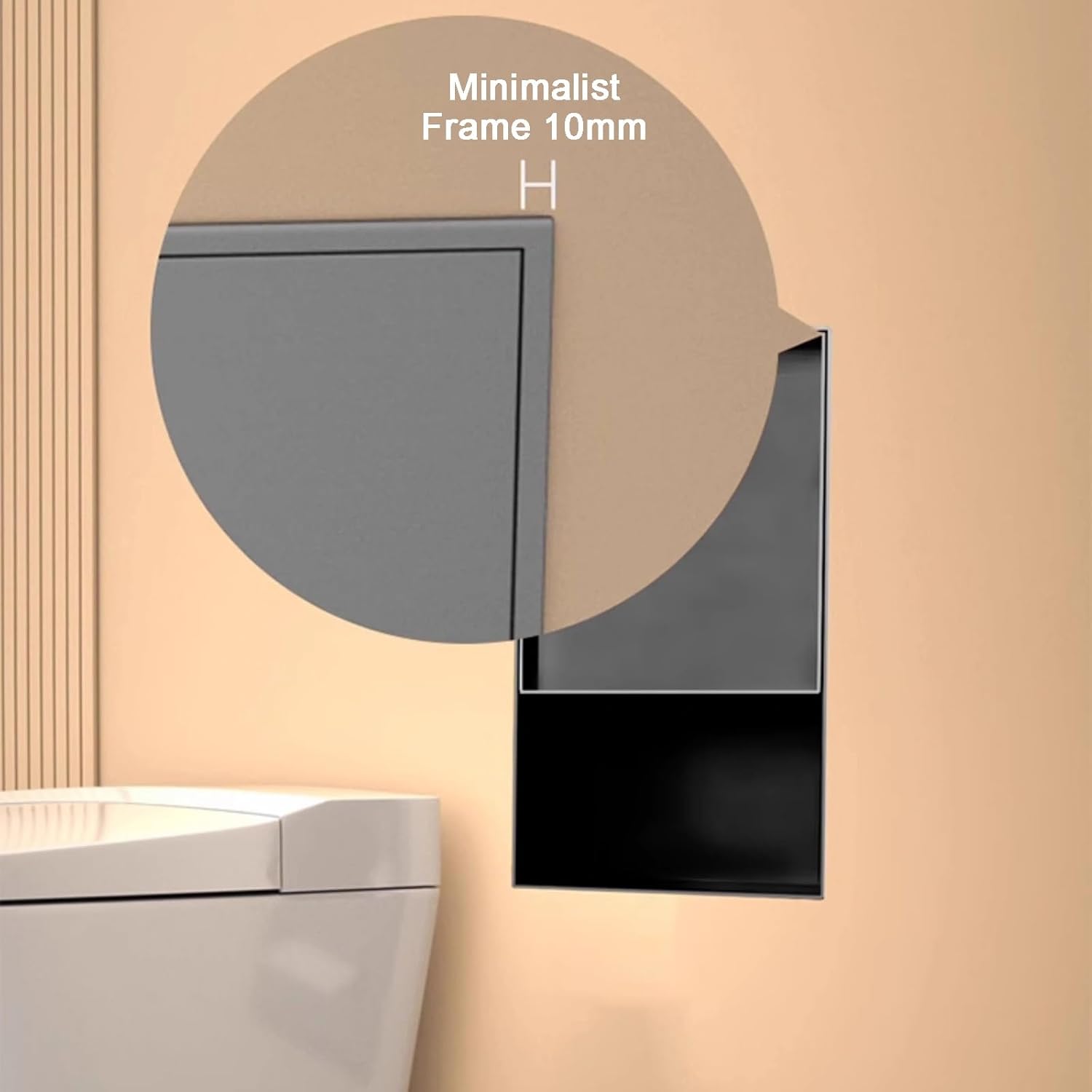 Stainless Steel Shower Niche - Waterproof Recessed Storage Shelf & Built-in Trash Can for Bathroom, Kitchen, Office, Hotel - 20x52x13.5cm (White)