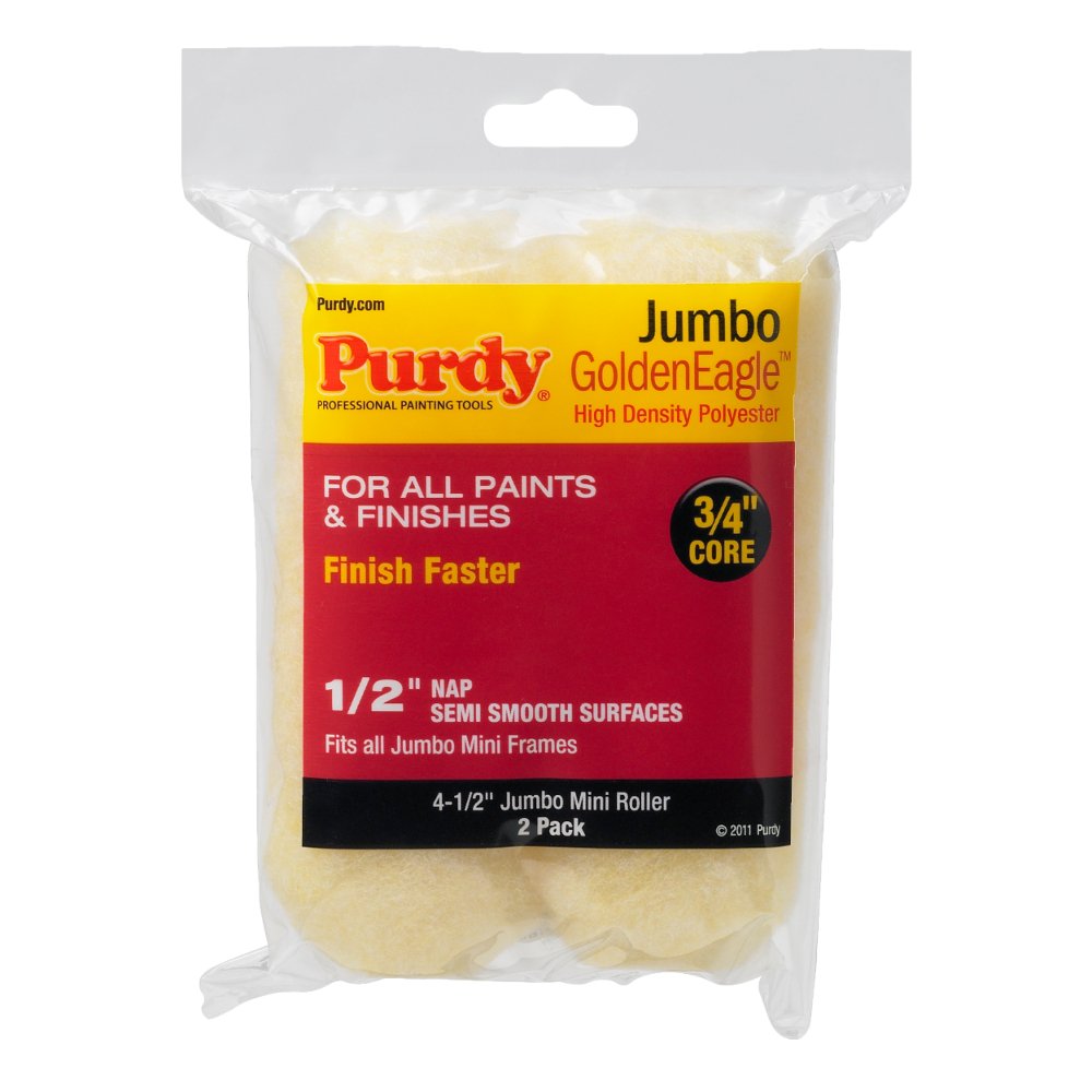 Purdy140624023 Jumbo Mini Golden Eagle Roller Replacements, 2-Pack, 4-1/2 inch x 1/2 inch nap