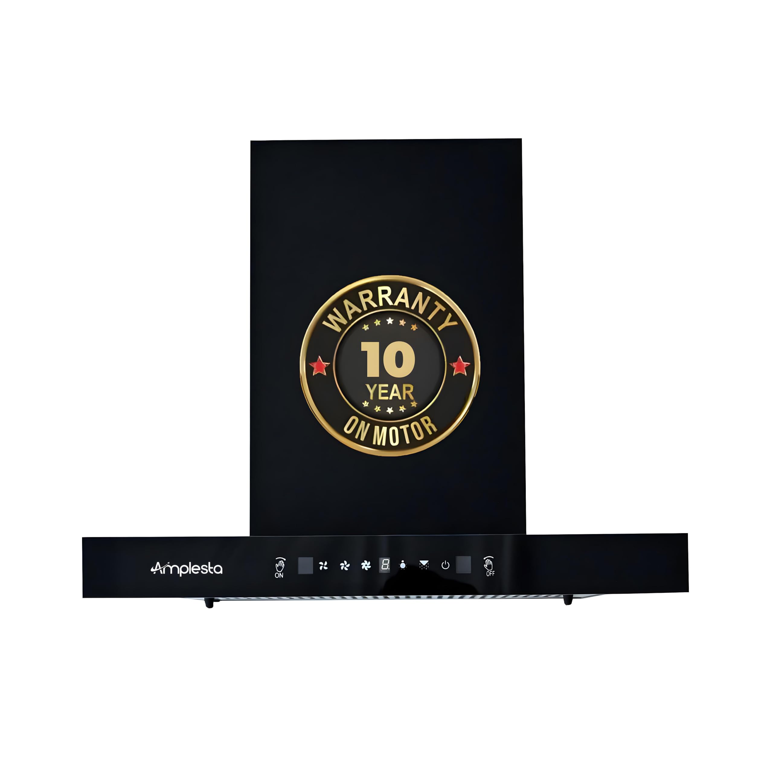 Amplesta Sereno 75CM Chimney for Kitchen Auto Clean 1350 m3/hr Vertical Wall Mounted Kitchen Chimney for Home Filterless Two Way Suction Touch & Gesture Control (Sereno MS AC FL 75 BK)