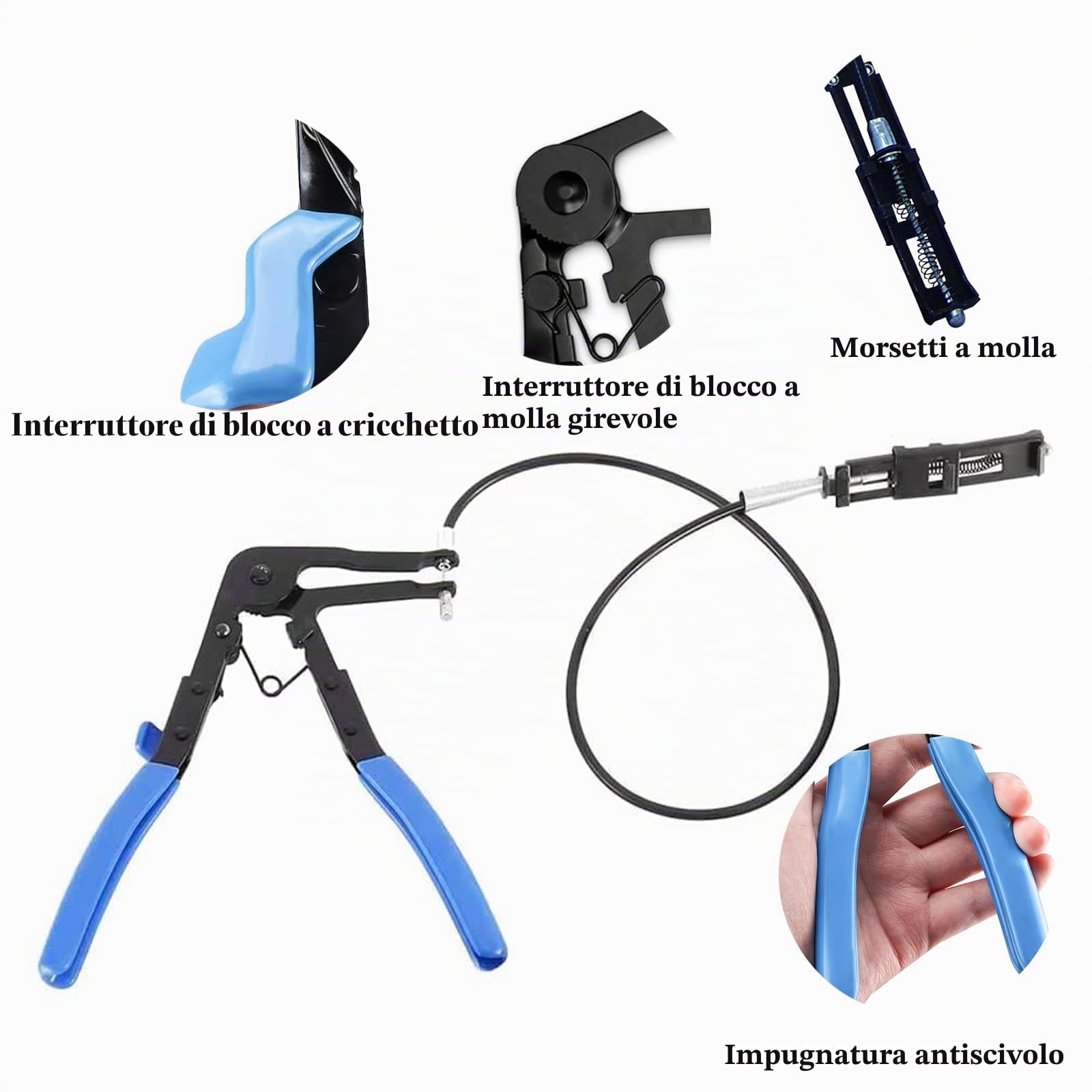 Set di pinze per tubi flessibili, pinze per colletto, pinza per tubo flessibile (blu)