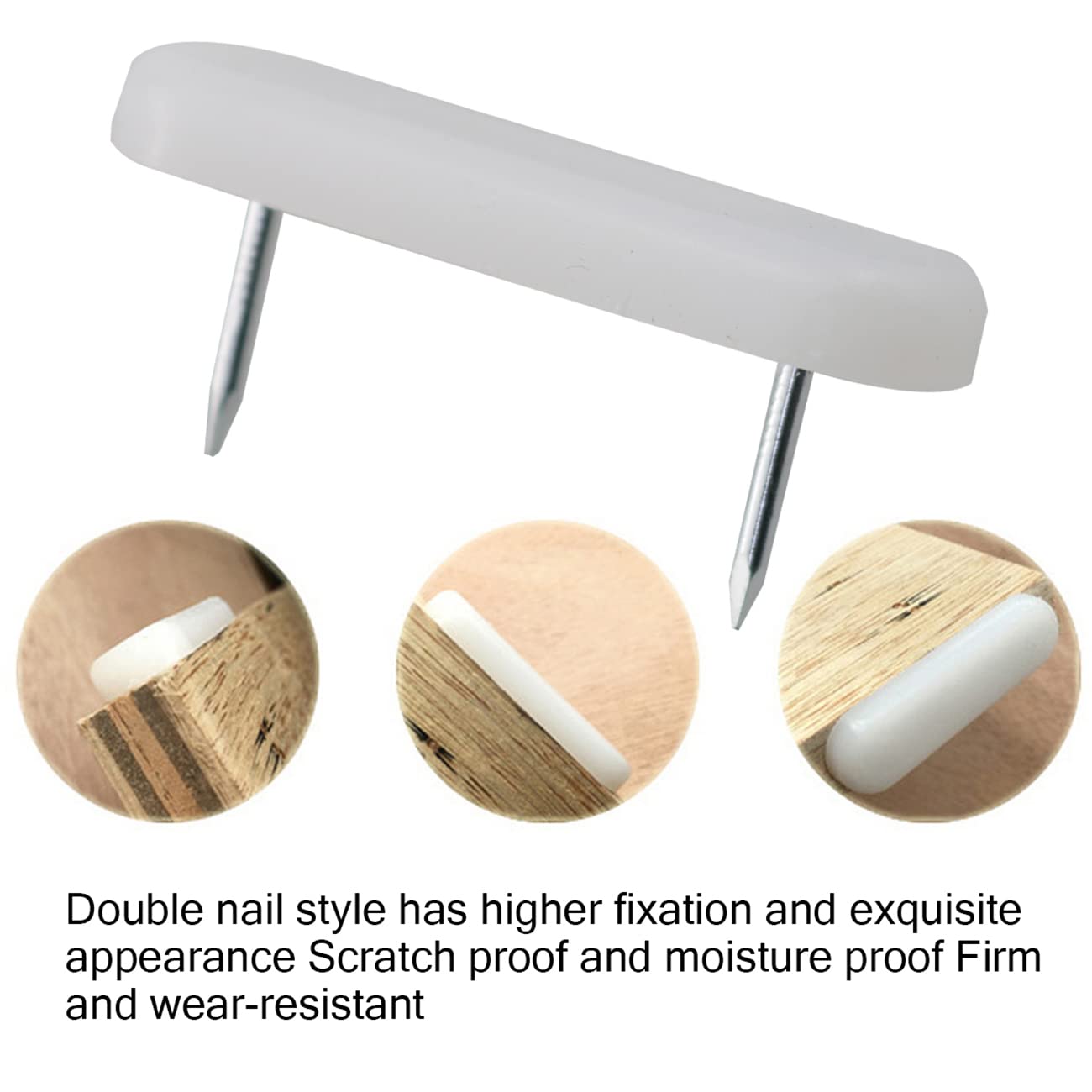 50pcs Chair Slider Plastic Head 2 Pins Nail on Furniture Sliders Chair Leg Floor Protectors Cabinet Fasteners for — view 5